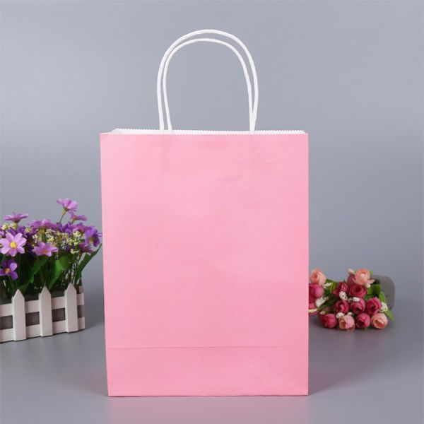 Fashion Recycled Kraft Custom Brown Paper Bags With Logo Shopping Support