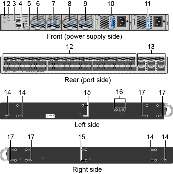 Huawei Network Switches CE6881-48S6CQ 48*10G SFP+ 6*100G QSFP28 Without Fan And Power Modules