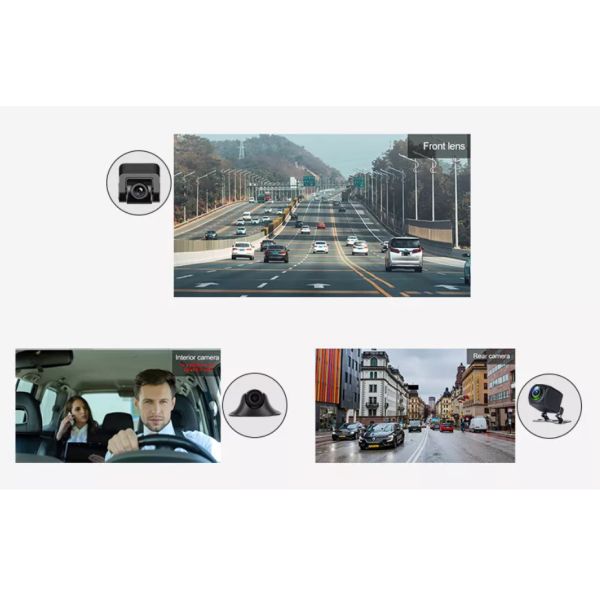 AHD1080P Android Wireless Carplay Rear View Mirror DVR WIFI GPS 3 Cams