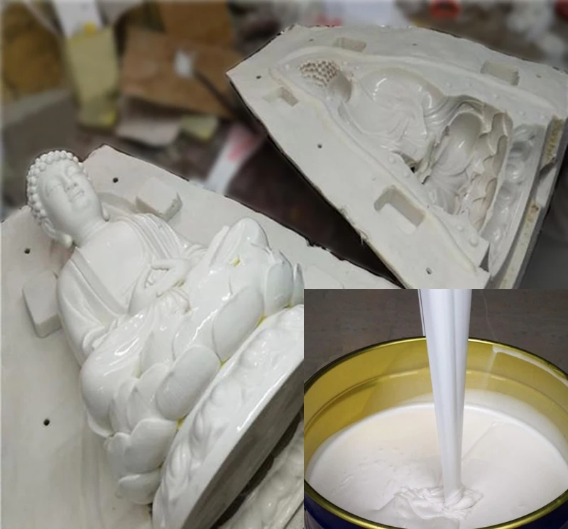 Low Shrinkage RTV2 Liquid Tin Cure Silicone Rubber For Sculpture Molds Making