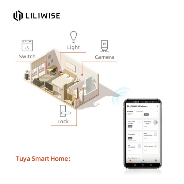 Fingerprint Smart Tuya Door Lock Wireless WIFI APP Remote Control