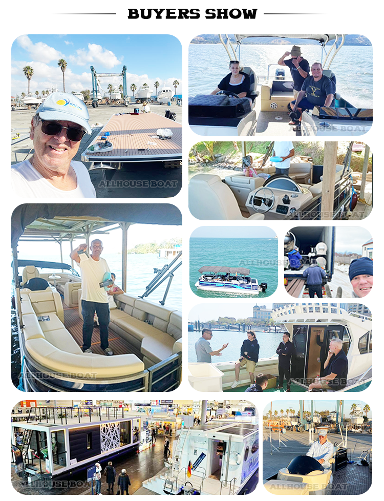 OEM 27 Ft Luxury Pontoon Boats 15-18 Person Capacity for Hosting Gatherings