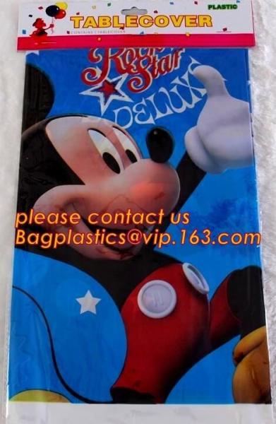 Custom Printed Plastic Waterproof Halloween Table Cloth, custom printed plastic