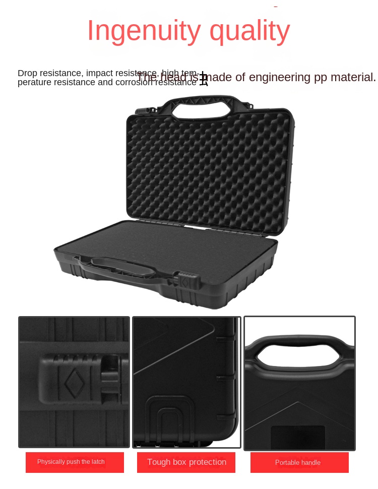 Plastic Handle Portable Multifunctional Instrument Box with Durable Thickened Plastic Case and OEM/ODM Customization Support
