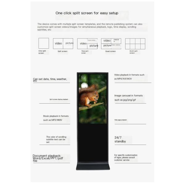 Outdoor Floor Standing Android Indoor Digital Signage 32 Inch Exhibition