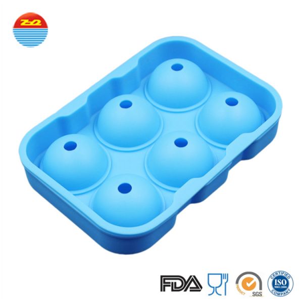 Safe Cool Silicone Ice Trays Round Sphere Shaped Big Circle Durable And Waterproof