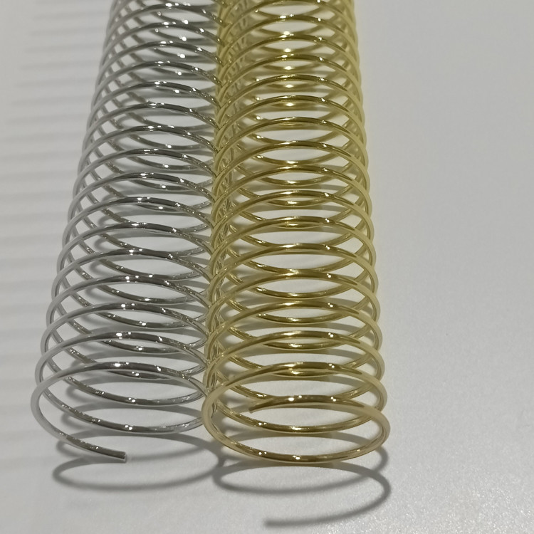 32mm Pitch 4:1 Metal Spiral Binding Coils Electroplated Single Loop