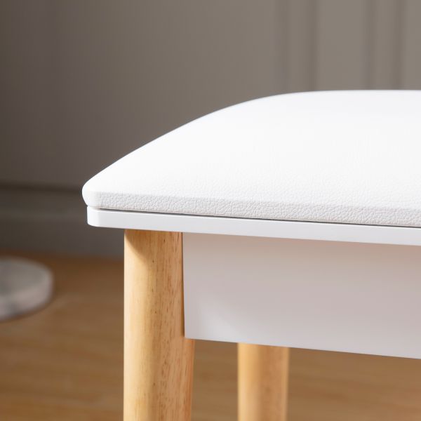 41cm Width Household Noble Makeup Stool Dining Table Stool Solid Wood Leg