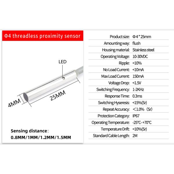 Small Proximity Sensor Dc 3 Wire Inductive Type Suitable for Industrial Automation and Smart Manufacturing Applications