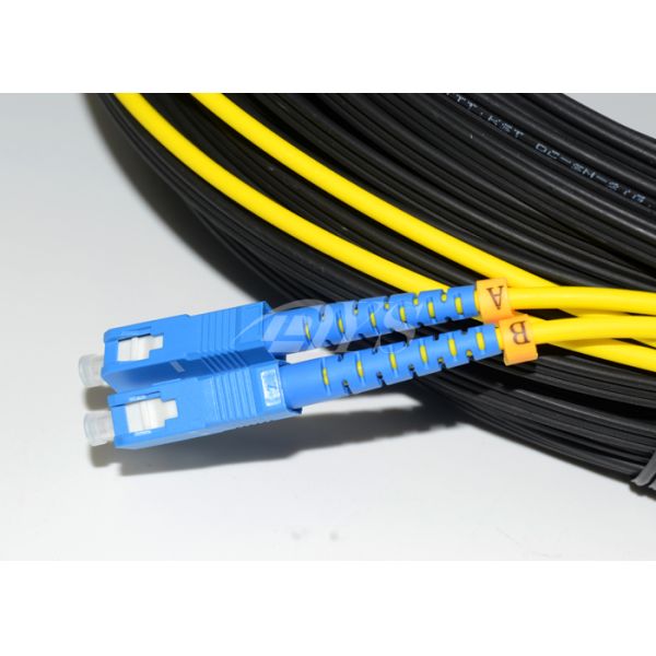 Durable Fiber Optic Flat Drop Cable Duplex SC to SC Patch Cord jumper