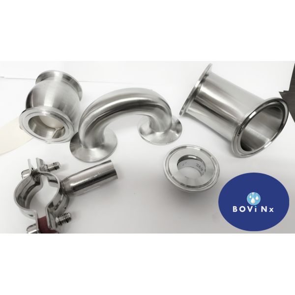 Sanitary Stainless Steel 90 Degree Elbow , Butt Weld Stainless Steel Ferrule Clamp