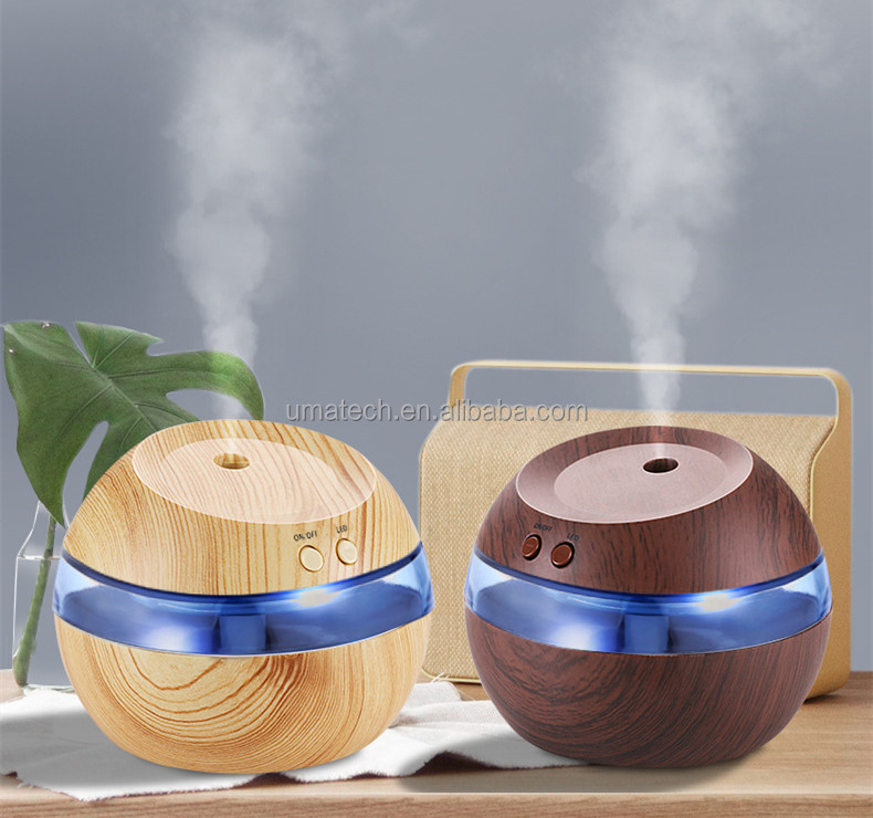 3W Portable 130ml Wood Grain Mini Ultrasonic Atomizer USB Air Humidifier