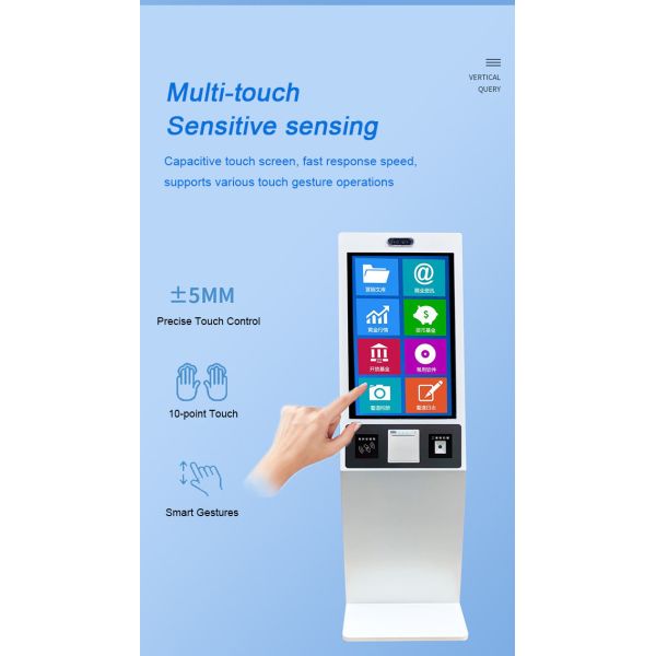 AR Kiosk Self Ordering 1920*1080 Fast Food Ordering Kiosks White