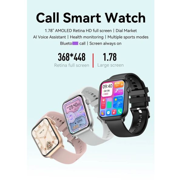 Practical Smartwatch With BT Calling , HK27 1.78" AMOLED Calling Smartwatch