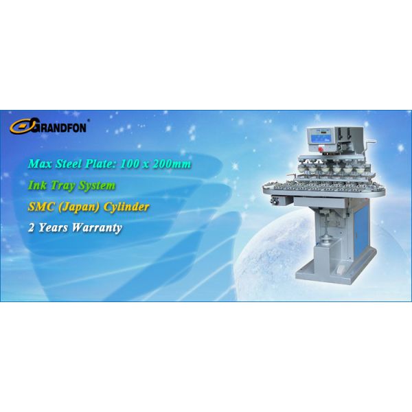 automatic fast speed 6 color pad printing machine with conveyor