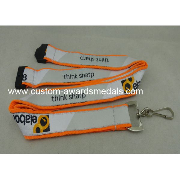 Customized Promotional Lanyards , Polyester Sublimation Lanyard With Safety Buckle