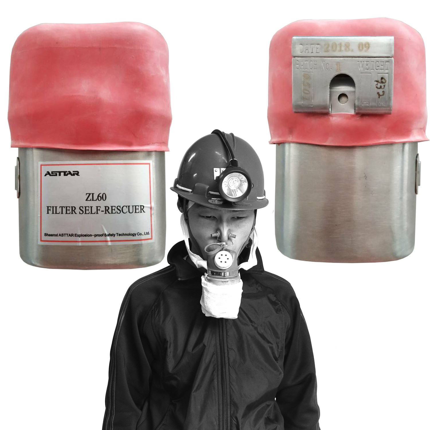 ZL60 60 minutes duration Carbon monoxide filter Self-Rescuer for coal mine