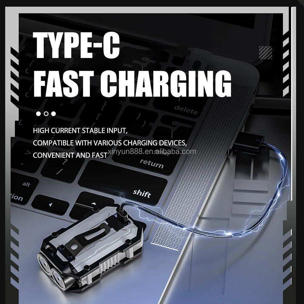 Cross-border Dual LED Keychain Lamp Multifunctional Magnetic Suction Flashlight Cob Side Lamp Outdoor High Bright Warning Lamp