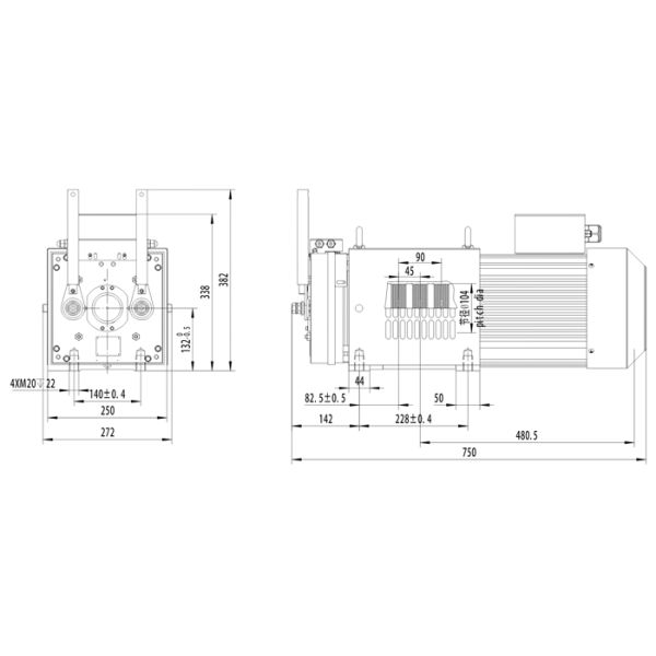 Long Life Elevator Gearless Traction Motor / Traction Belt For Elevator Parts