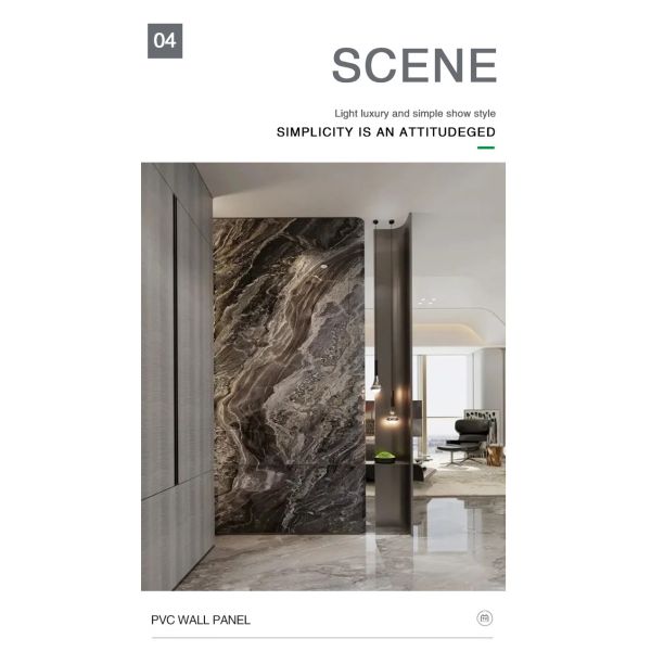 Home Decoration TV Background Wall Waterproof And Moisture-proof Marble Wood Veneer Wall Panels