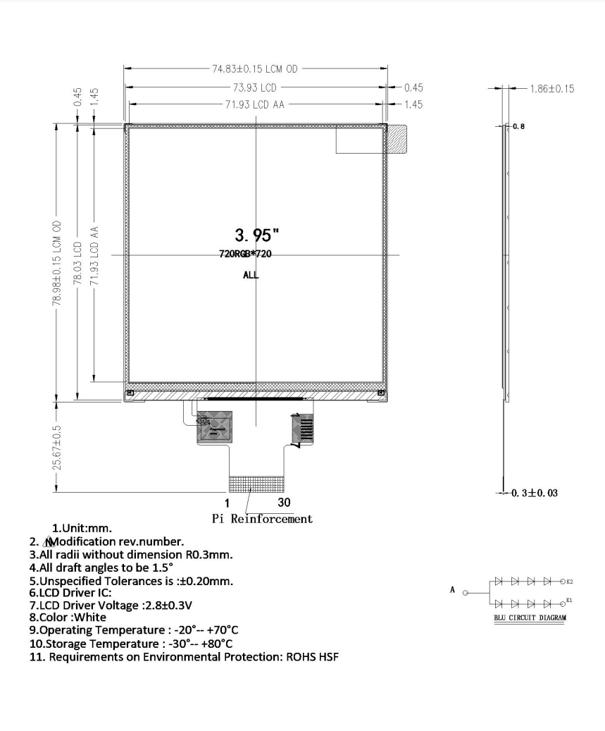 4 Inch Square LCD IPS 720x720 TFT Display 4 Inch Square LCD Touch Screen For 86 Box Smart Home