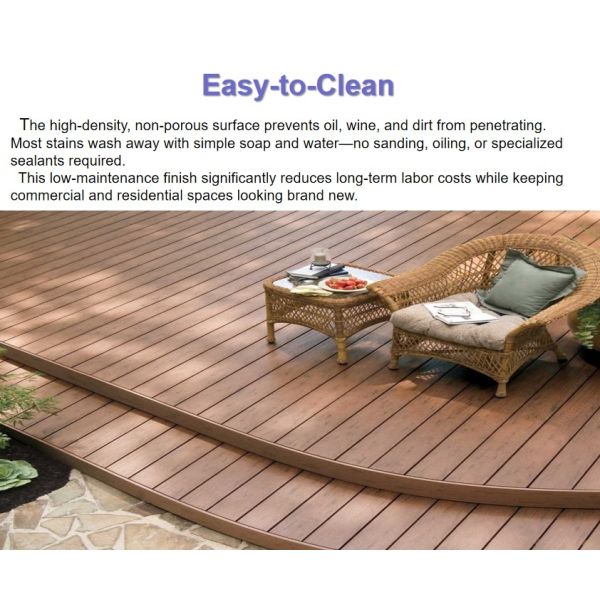 Moisture Proof Hollow WPC Deck Flooring 140x23mm Co Extruded