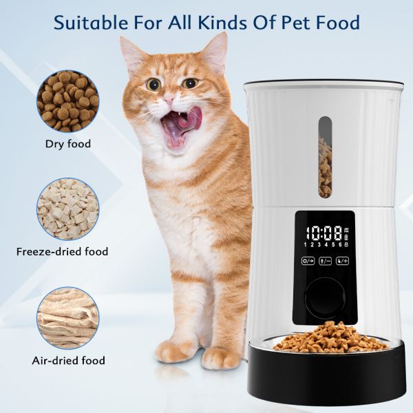 Intelligent Automatic Stainless Steel Portable Feeder Timed Quantitative Anti-Block Dispenser for Cats Dogs Solid Charge