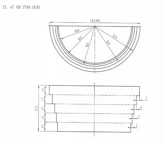 TMTECK A7/R-1 NDT Resolution Block For Checking Shear Wave Probe Resolution
