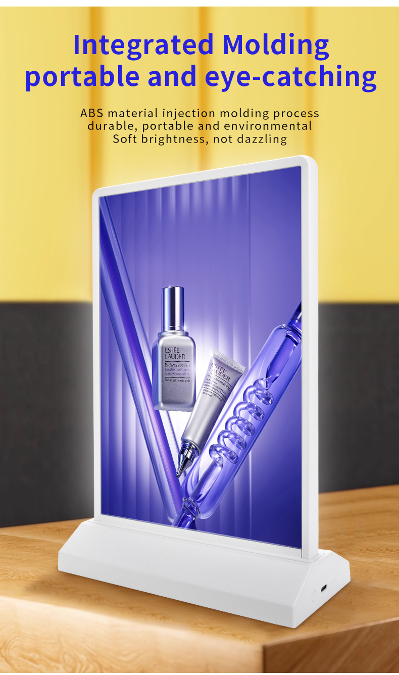Customized Colors Double-side Vertical A4 Poster Menu Holder Light Box LED Panel Stands
