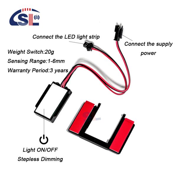 Smart Single Key Lighted Sensor Touch Switch for 12V 5A LED Makeup Mirror in Bathroom