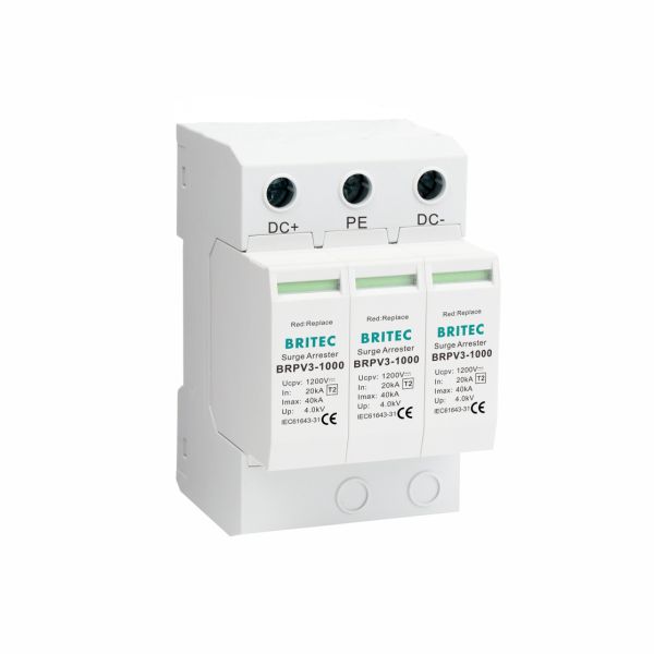 BRPV3-1000 DC Surge Protection Device 1000v Surge Arrester Solar PV SPD DIN rail surge arrester