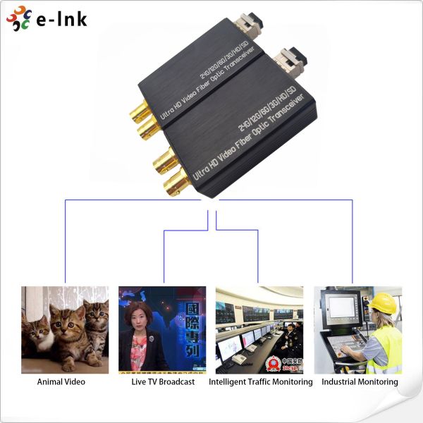 BIDI 12G SDI Fiber Converter 1Ch Forward + 1Ch Backward 12G-SDI Video Single LC 20KM