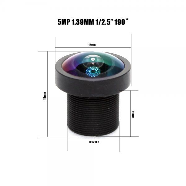 5.0 MegaPixel 1.39mm Lens Wide-angle 190 Degree MTV M12 Mount Infrared Night Vision Lens For CCTV Security Camera