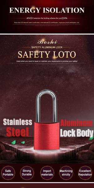 Fashionable Design Safety Lockout Padlock Steel Shackle Aluminum Body