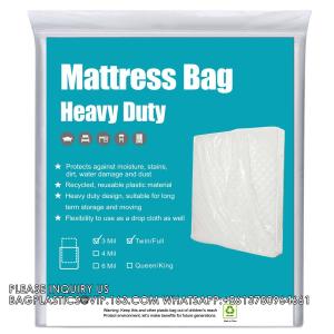 China Queen Big Size Gusset Custom Polythene For Storage Plastic Furniture Matress King Size Mattress Bag For Quee on sale