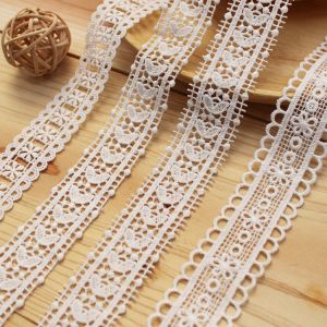 White Floral Polyester Guipure Lace For Skirts Hats