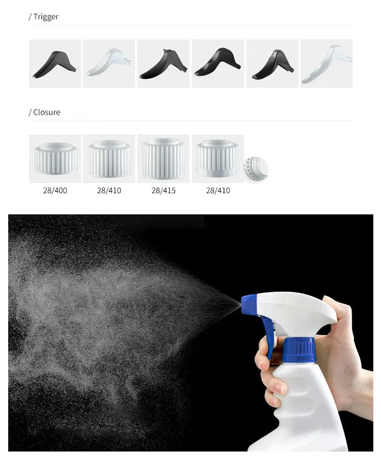 Unique Design Custom Logo 24/410 Plastic Trigger Sprayer For Bottle Washing