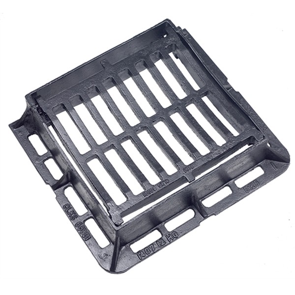 EN124 D400 End Hinged Cast Iron Drain Cover With Black Bitumen Coated