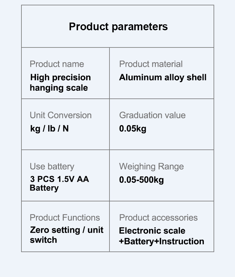 Blue Orange Alloy Steel Portable Crane Scale 500kg Hanging Weighing Scale with Customizable Function and Zero Setting