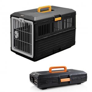 Buy cheap Foldable Plastic Pet Travel Flight Carrier Portable Pet Crate Traveling Dog Cage Box product