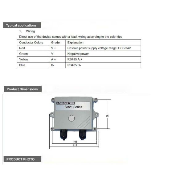 SM2161B RS485 wide range light sensor