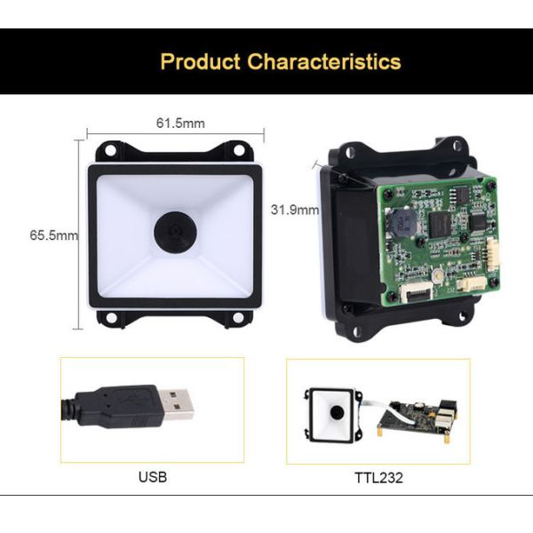 Fast scanner USB RS232 ccd QR code scanner module fixed mount laser scan engine CMOS for kiosks