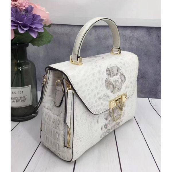 Exotic Genuine Crocodile Skin Woman Orange Purse Authentic Alligator Leather Lady Handbag Female Crossbody Shoulder Bag