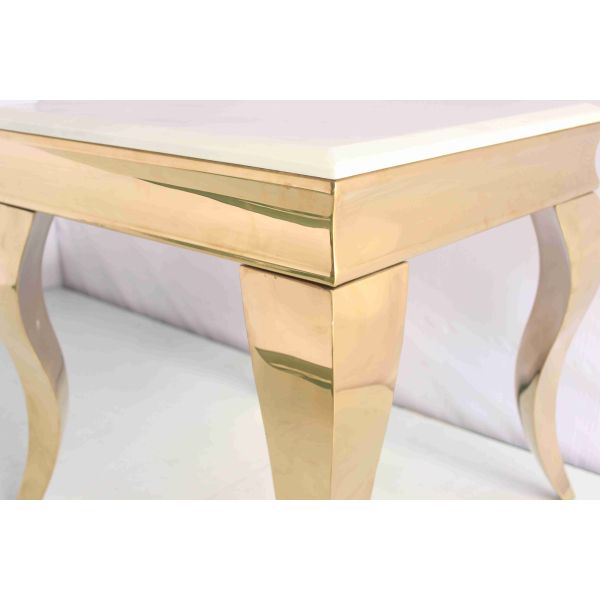 Gold Plating Artificial Marble Top End Table Corner Table 201 Stainless Steel Frame