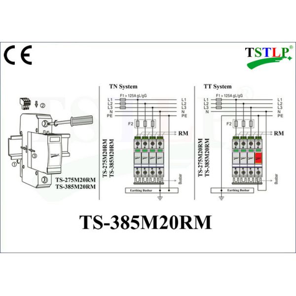 Class C 20ka Surge Protector , 1 Mod Din Rail Type 2 Surge Protector