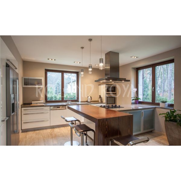 6063-T5 5mm glass Aluminum Awning Windows Sound Insulation Wood Color