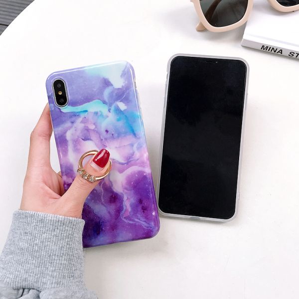 Iphone Xs Max marble case with iRing, Iphone Xs Max protective TPU case, Iphone Xs Max accessories, Iphone XR case