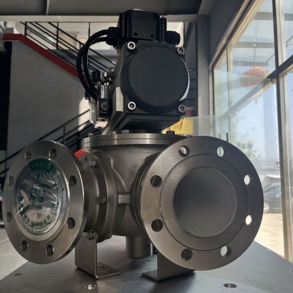 Stainless steel pneumatic conveying powder particle three-way ball valve