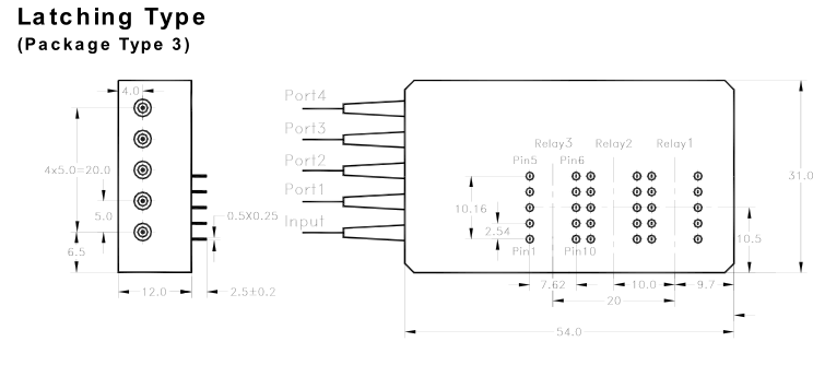 1X4 Single Mode Fiber Optic Switch OADM System Metropolitan Area Network Application