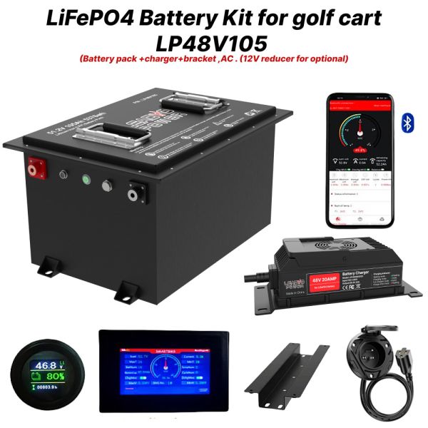 48V 105Ah 51.2V LiFePO4 Golf Cart Battery Kit
